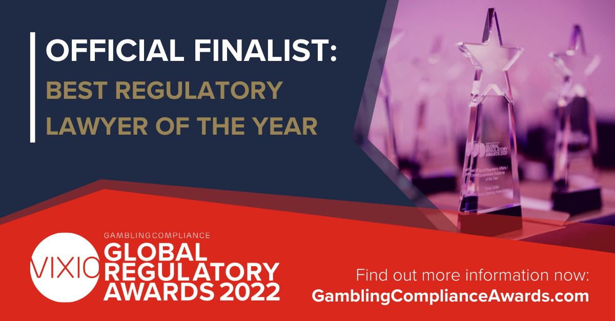 Finalist of the VIXIO Gambling Compliance Global Regulatory Awards 2022